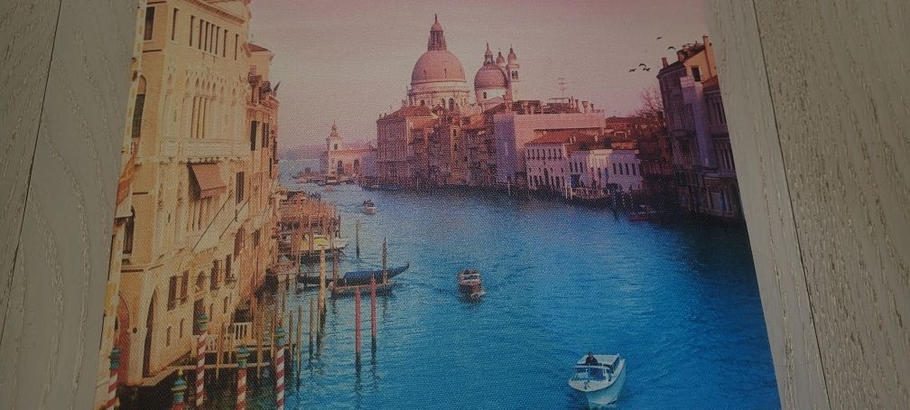 Картина на стіну Венеція мальована картинка декор настінний кораблі