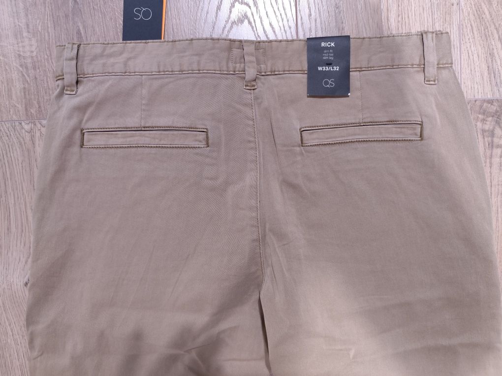 QS S.Oliver Spodnie Męskie Slim Fit Model Rick casual codzień piaskowy