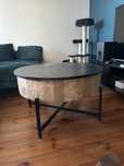 Stolik kawowy LEO lite drewno mango + metal 84x84x48