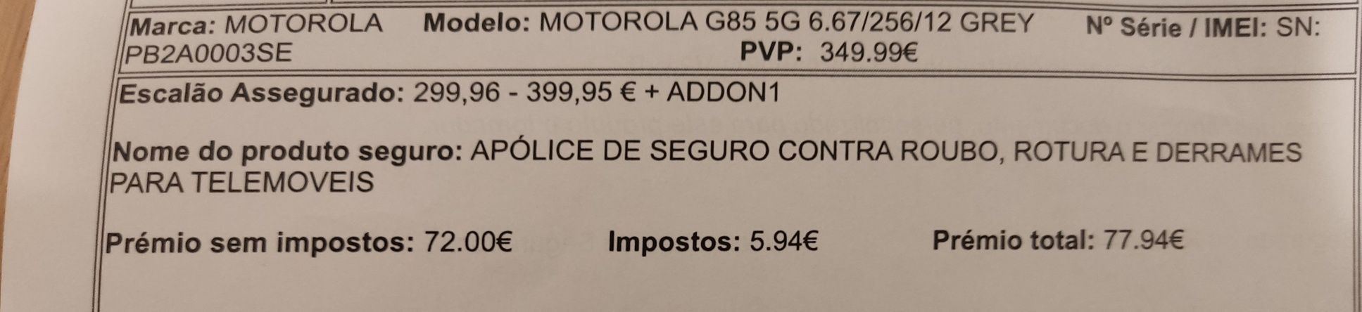 Motorola G85 novo