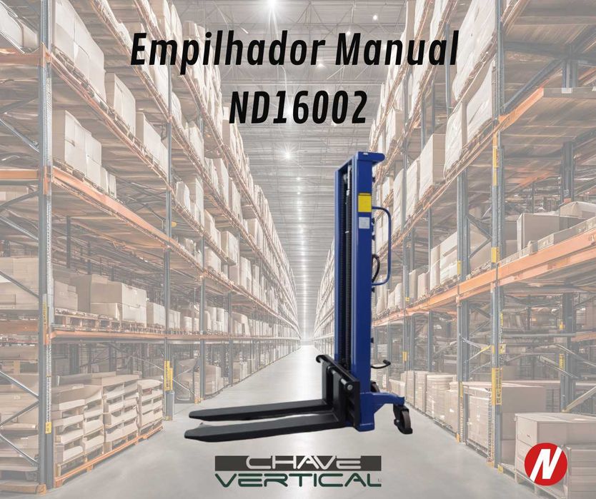 Empilhador Stacker Manual Cap. 1000 Kg Elev. 3 mts   JR19