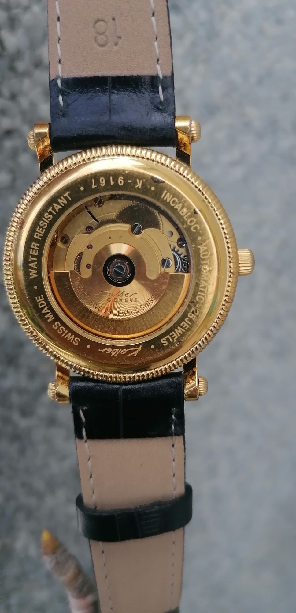 Relógio kolber geneve automatic open face tourbillon