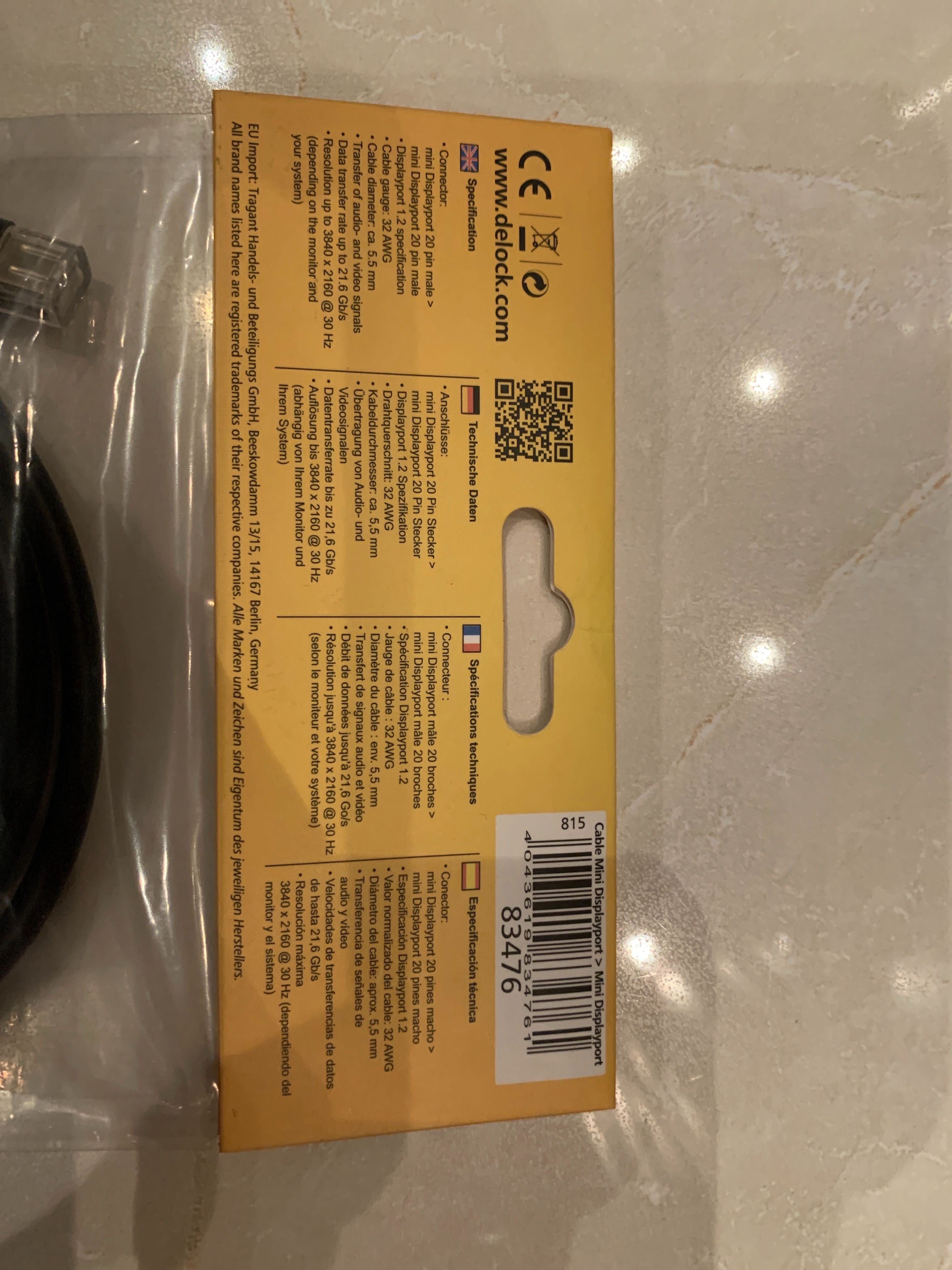 Delock kabel Mini DisplayPort 1.2 kod-83476