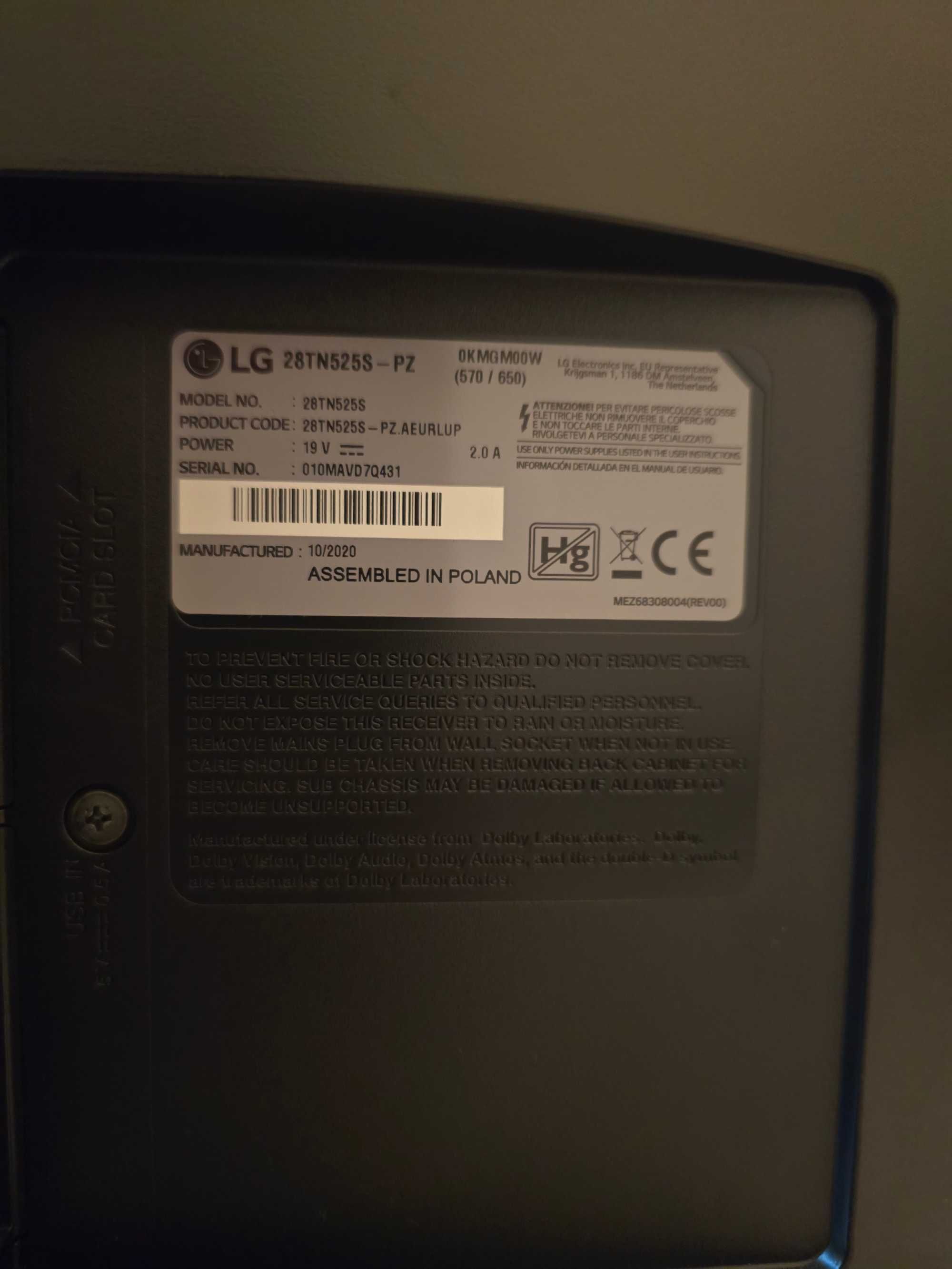 TV LG 28TN525S – 28" Smart TV – Excelente Estado