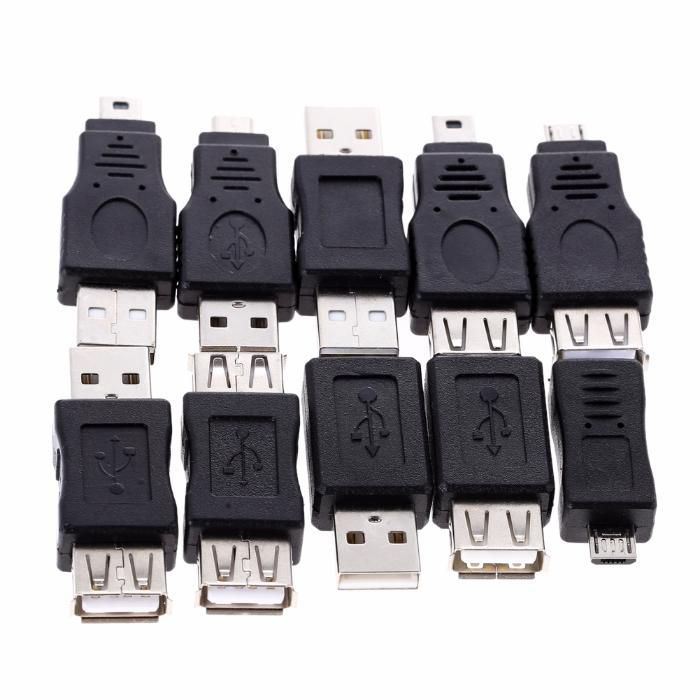 Adaptador, conversor, USB, micro, mini, M F