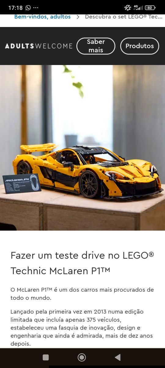 Lego mclaren edição limitada