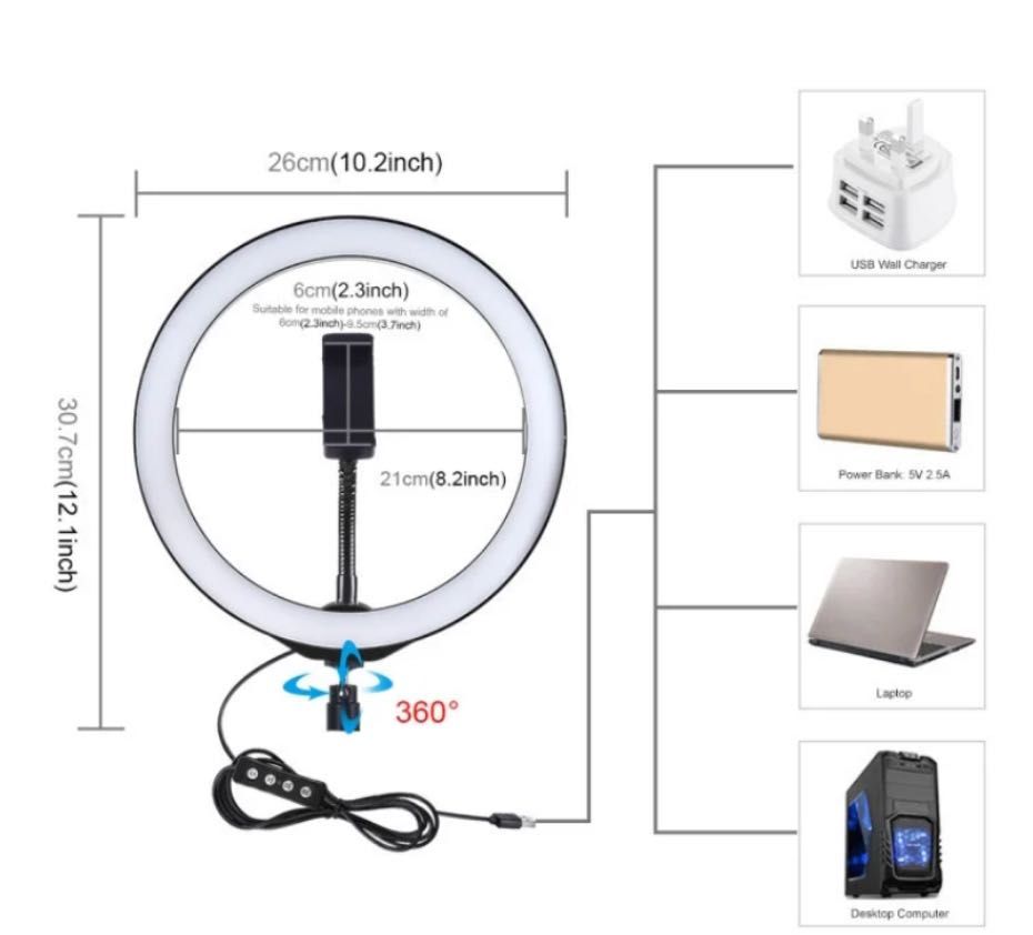Кольцевая светодиодная Led лампа для блогера селфи фотографа