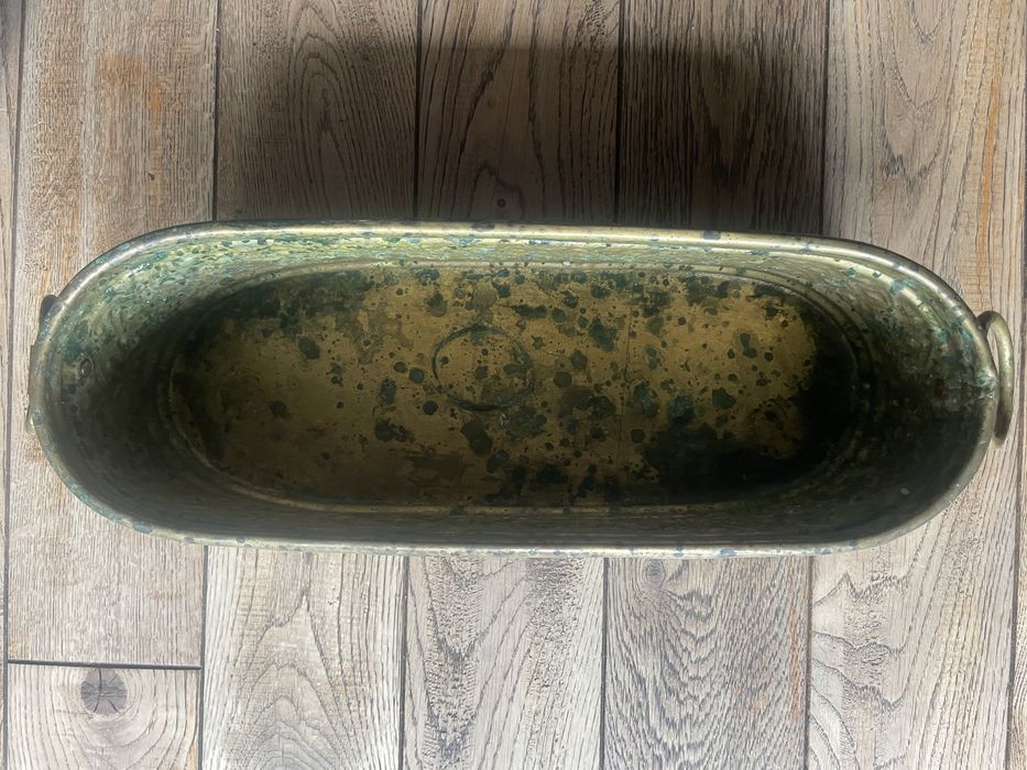 Stary kwietnik donica rynienka z mosiądzu