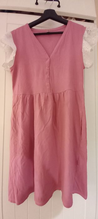 Koszulka nocna do karmienia Dr NAP z bawełny organicznej z haftem