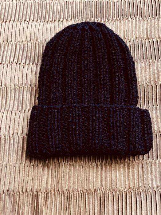 Nowa granatowa czapka z wełny Alpaka