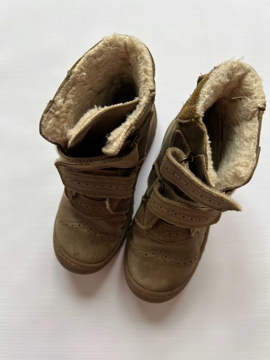Pom Pom buty botki kozaki trzewiki chłopięce khaki skóra 29