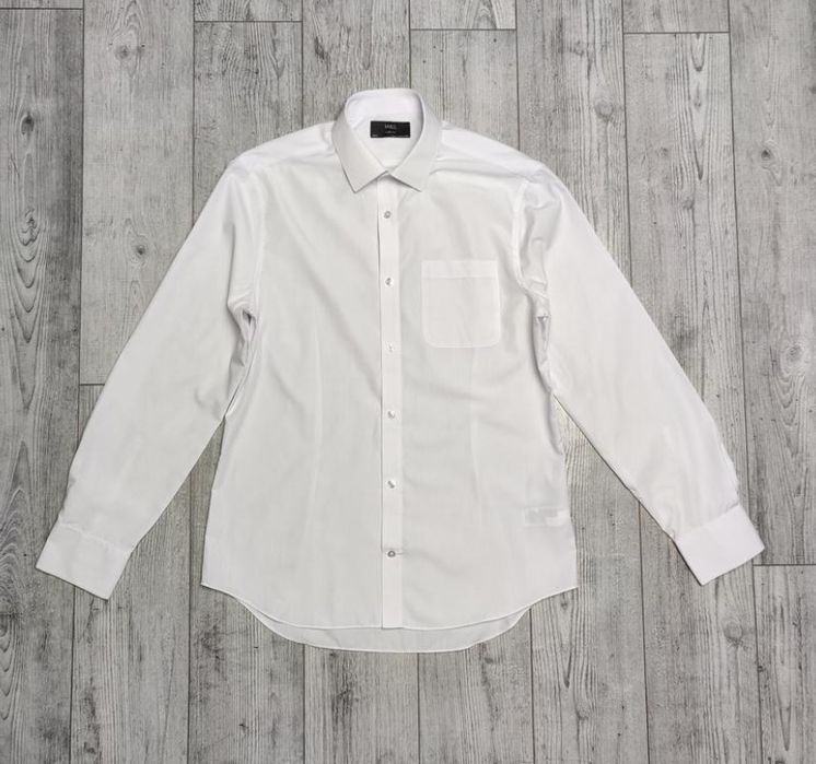 Біла чоловіча сорочка розмір М белая мужская рубашка Marks & Spencer М