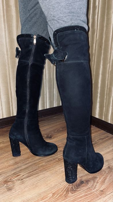 Сапоги замшеві натуральні Mea Balan чорні