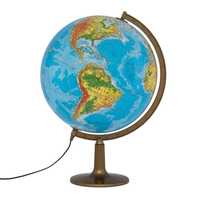 Globus 420 mm Mapa Fizyczna - Podświetlany