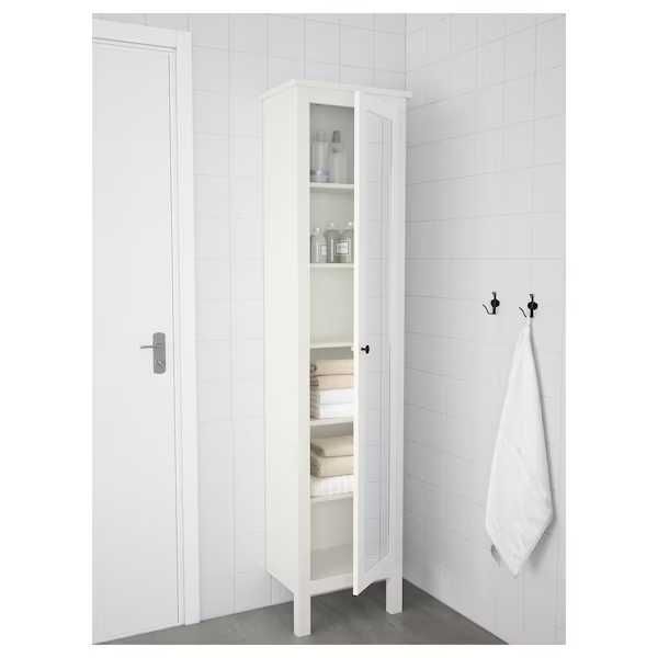 Szafka HEMNES wysoka z lustrem Ikea łazienkowa biała 49x31x200