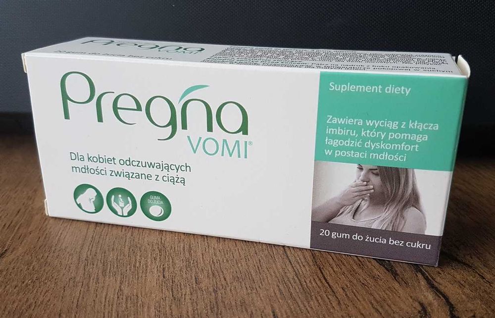 PREGNA VOMI gumy do żucia dla kobiet odczuwających mdłości w ciąży