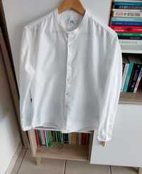 Biała koszula ze stójką Find Koszula męska bawełniana na długi rękaw