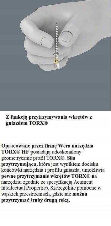Zestaw Bit-box 20 Tx Hf, Tx 20mm 20 Sztuk Wera