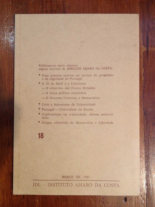 Democracia e liberdade, escritos de Amaro da Costa