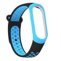 Beline Pasek Mi Band 3/4 Design Czarno-Niebieski/Black-Blue