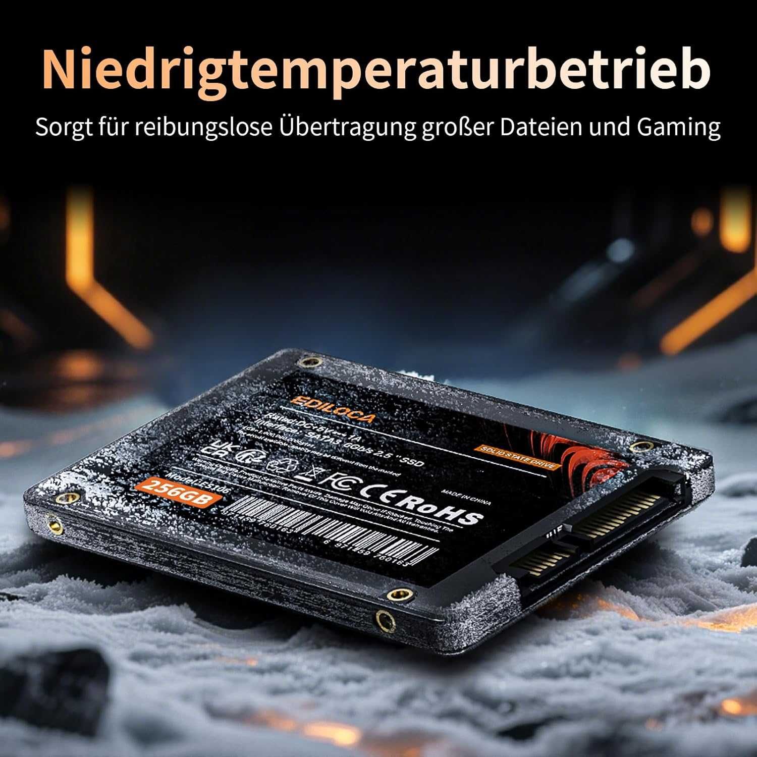 Wewnętrzny Dysk twardy SSD Ediloca 256 GB 2,5 cala SATA III do 550MB/s
