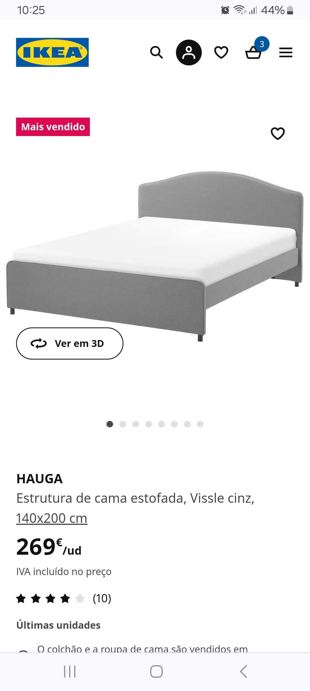 Cama de Casal ikea mod. HAUGA 160x200