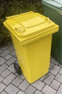 Kubeł na śmieci żółty plastik segregacja
