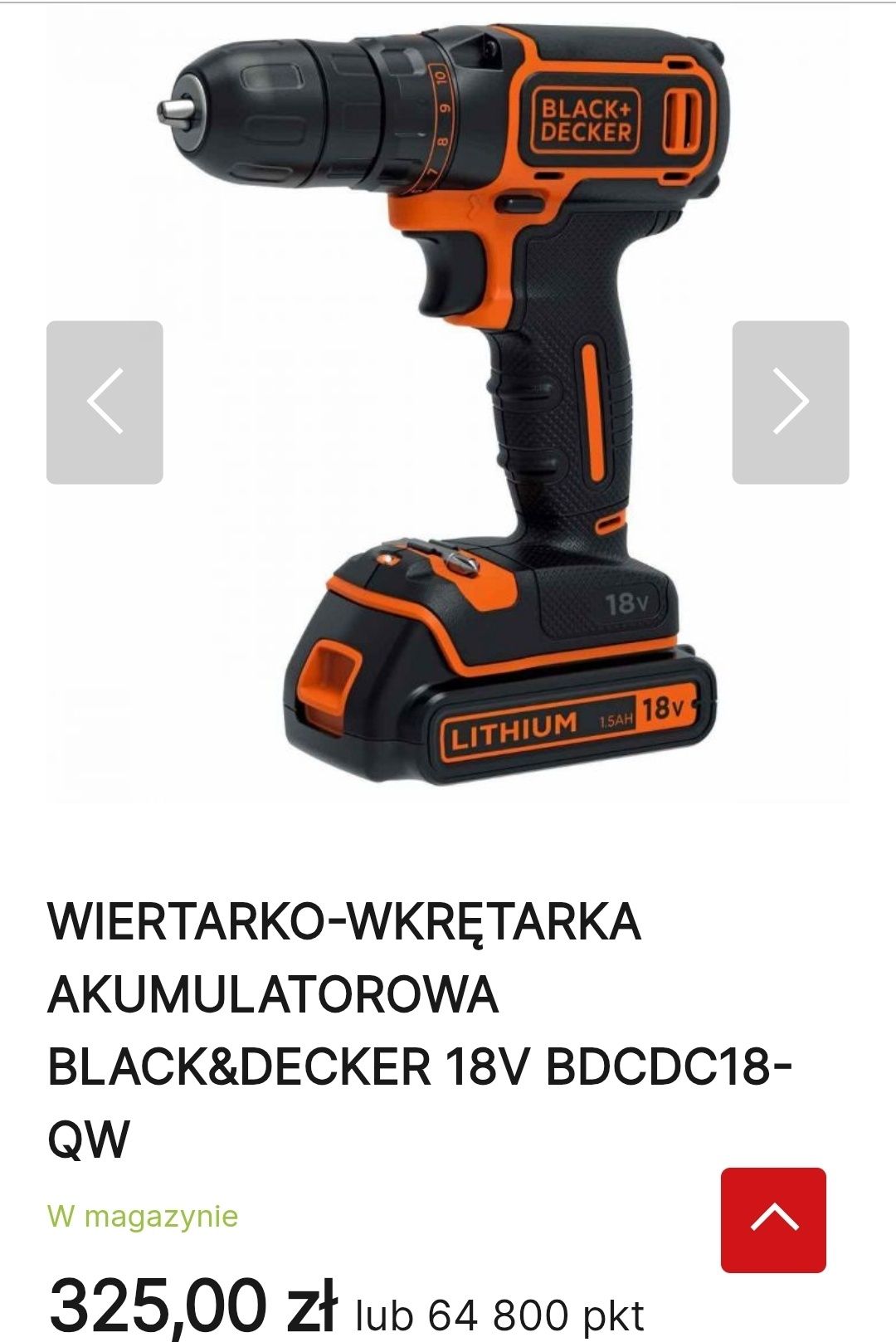 Wiertarko-wkrętarka akumulatorowa BLACK&DECKER 18V BDCDC18-QW NOWA!