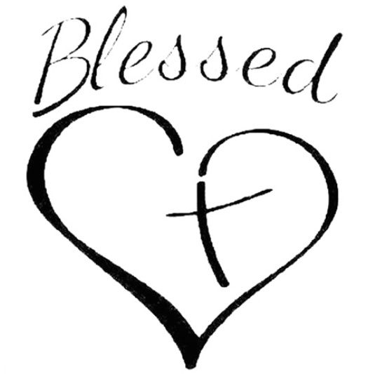 BLESSED - Błogosławiony - 14cm x 12cm - naklejka na auto ścianę laptop