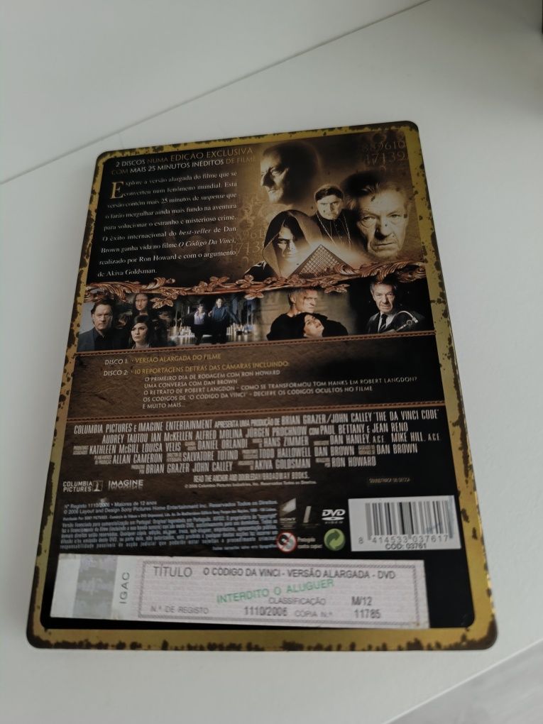 Vendo DVD O Código Da Vinci em Caixa Metálica ( Versão Alargada )