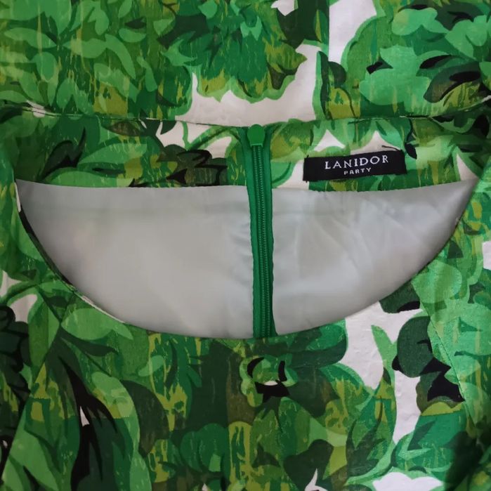 Vestido de festa verde e branco Lanidor