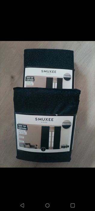 4 czarne zasłony aksamitne na taśmie z tunelem Smukee 4x zasłona cętki