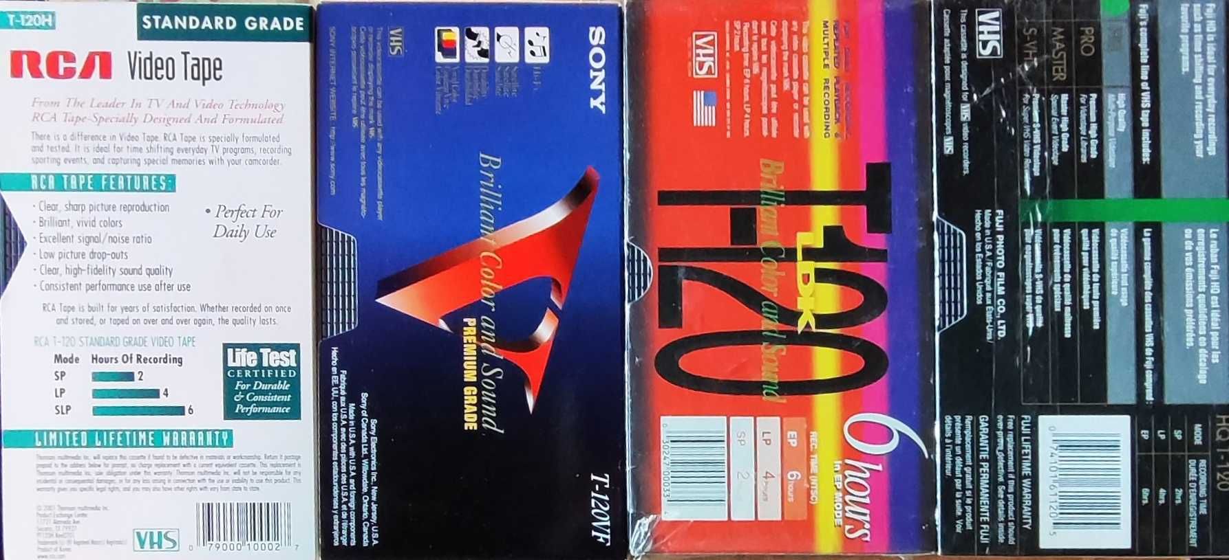 Видеокассеты VHS чистые распечатанные Е-120-180-240 мин