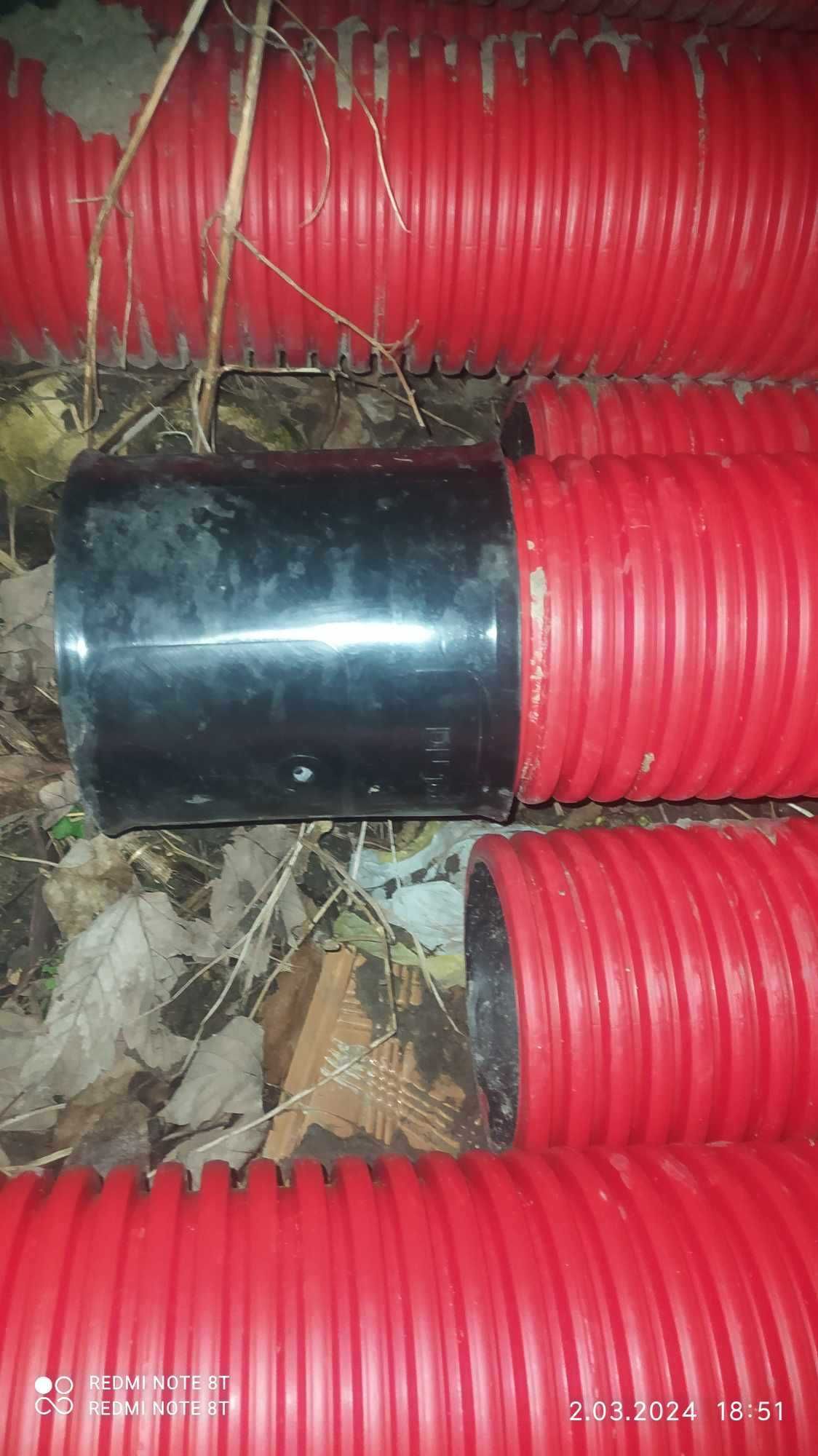 Czerwona Rura karbowana w odcinkach 6m średnica 160mm