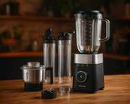 ZESTAW Blender Smoothie Orzechów 1200W 2x Bidon 700ml MŁYNEK DO KAWY
