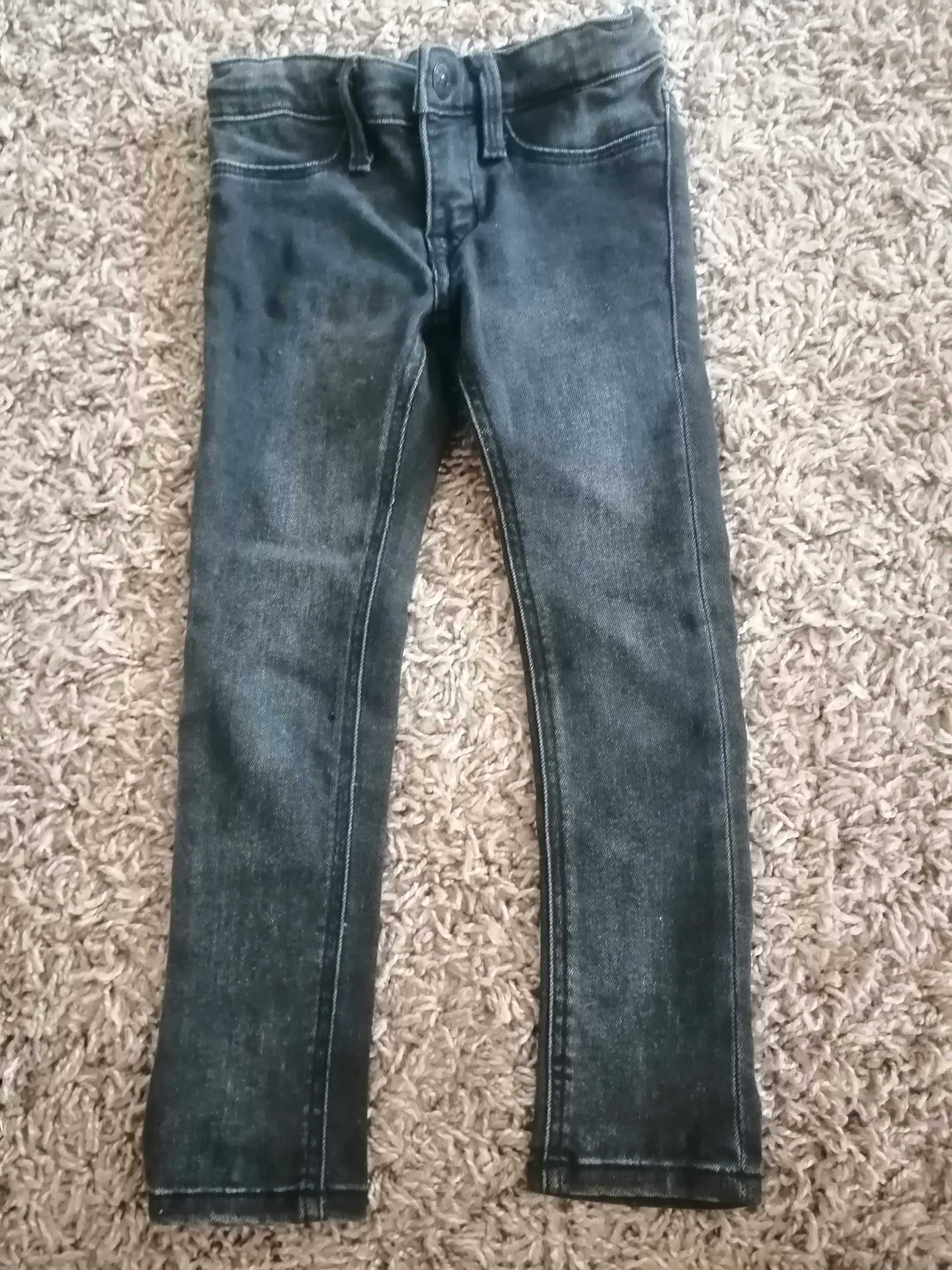 Spodnie H&M r 92 czarne jeansy skinny fit