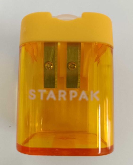 Starpak temperówka podwójna z pojemnikiem pomarańczowa podstrugiwaczka