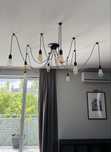 Nowoczesna lampa żyrandol loft typu pająk