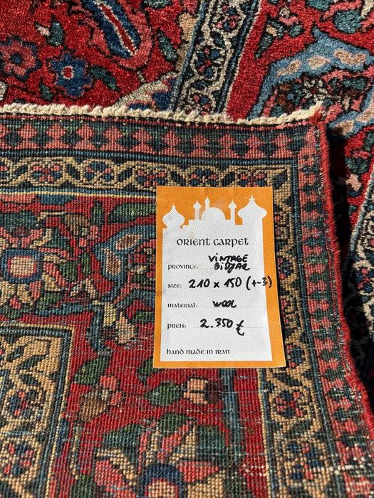 Vintage Dywan Perski Wełniany Iran Bidjar 210x150 galeria 10 tyś