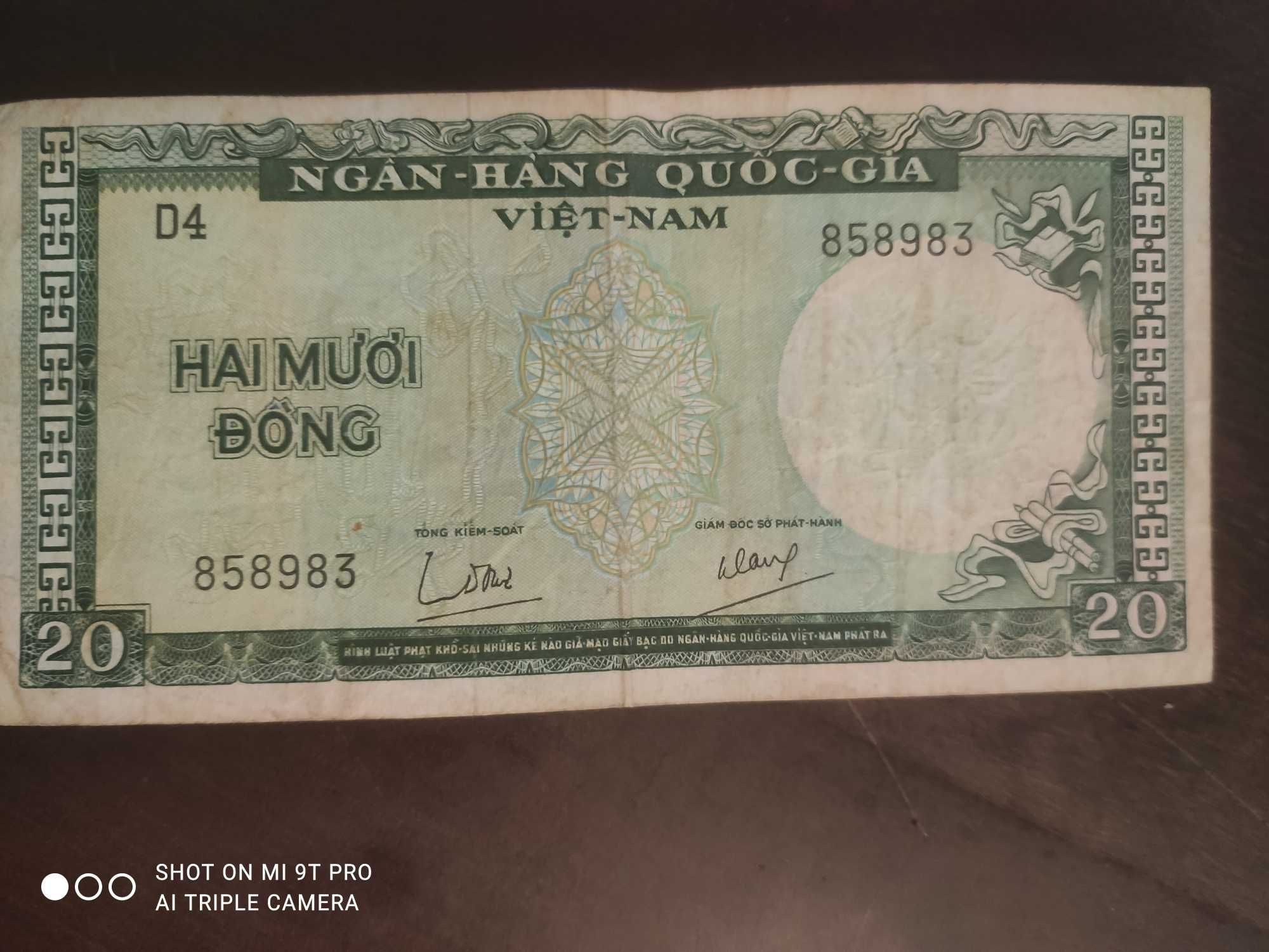 Южный Вьетнам 20 донгов 1964 год редкая