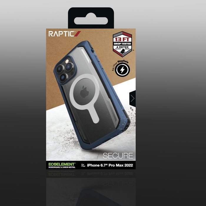 Etui Raptic X-Doria Secure do iPhone 14 Pro Max z MagSafe - Niebieskie