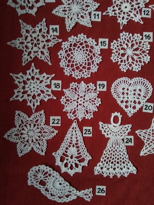 Szydełkowe gwiazdki ozdoby świąteczne