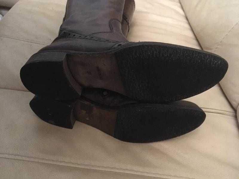 Італійські шкіряни чоботи оксфорди  коричневі VERO CUOIO