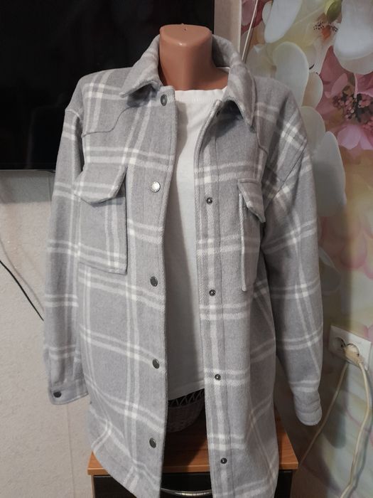 Рубашка-пальто в клетку.Размер s,m