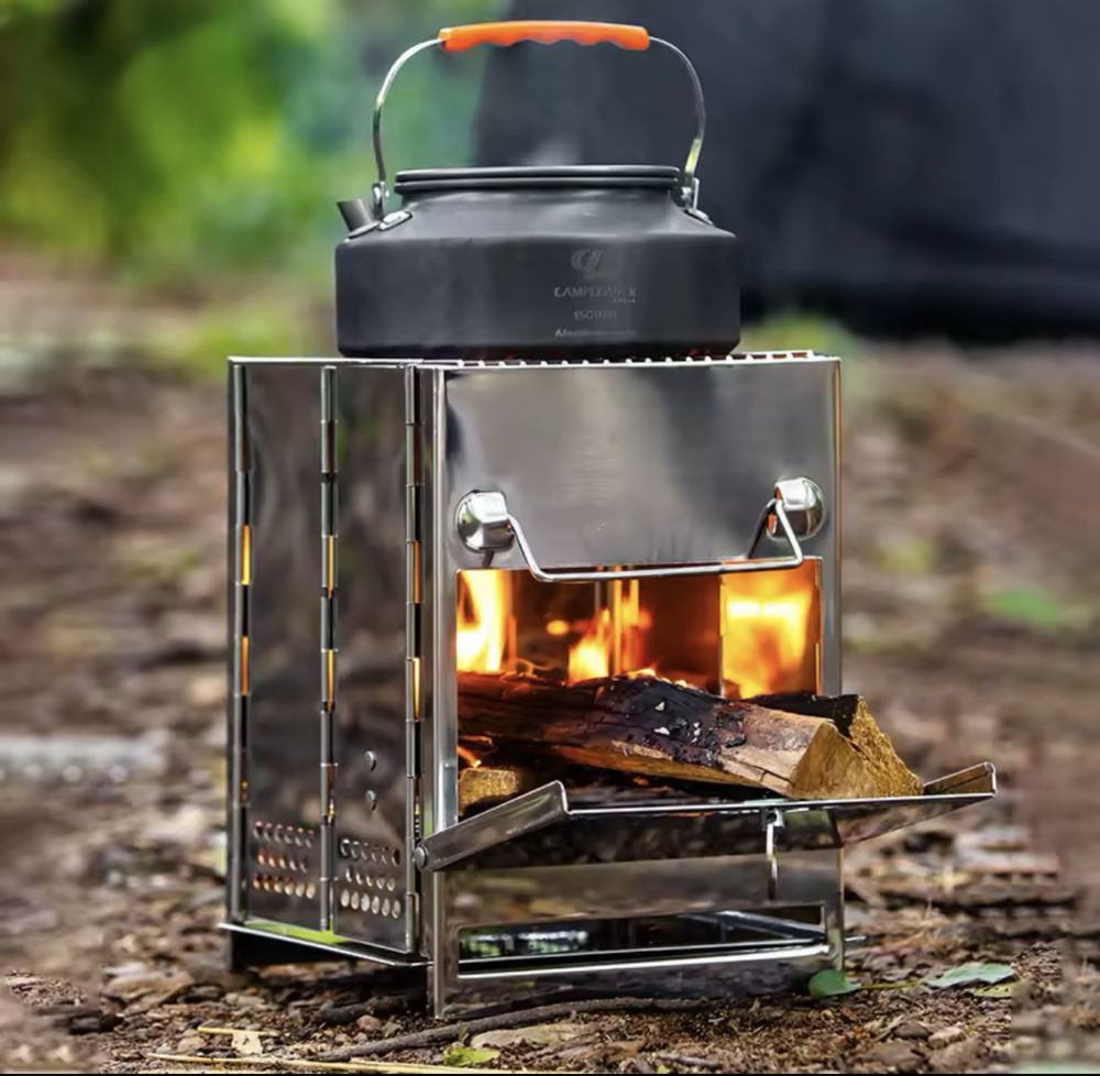 Fogão churrasco lenha dobrável portátil - NOVO