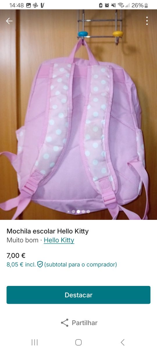 Mochila escolar Hello Kity