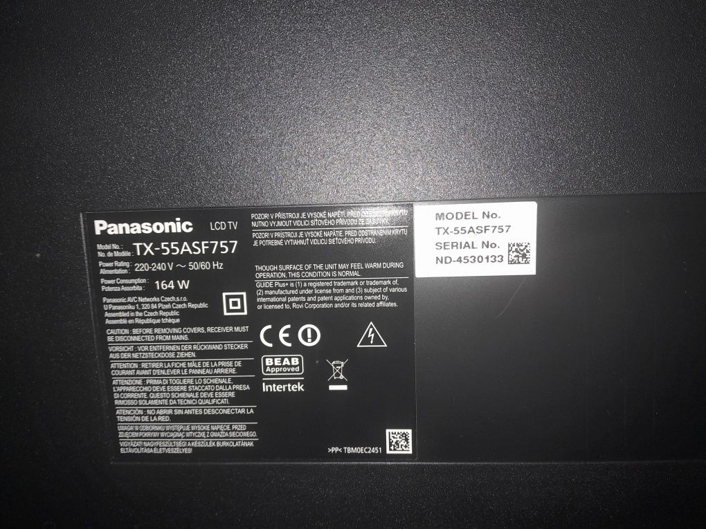 Panasonic tx 55 asf 757 smart