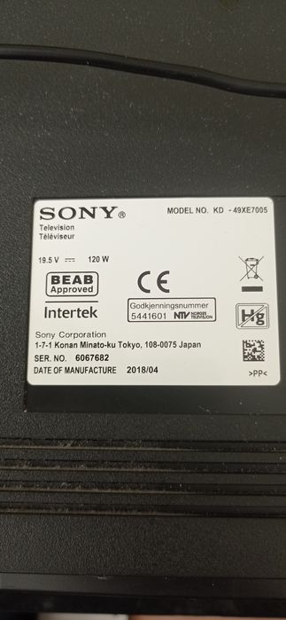 Telewizor Sony 49 cali 2018 rok 49XE7005