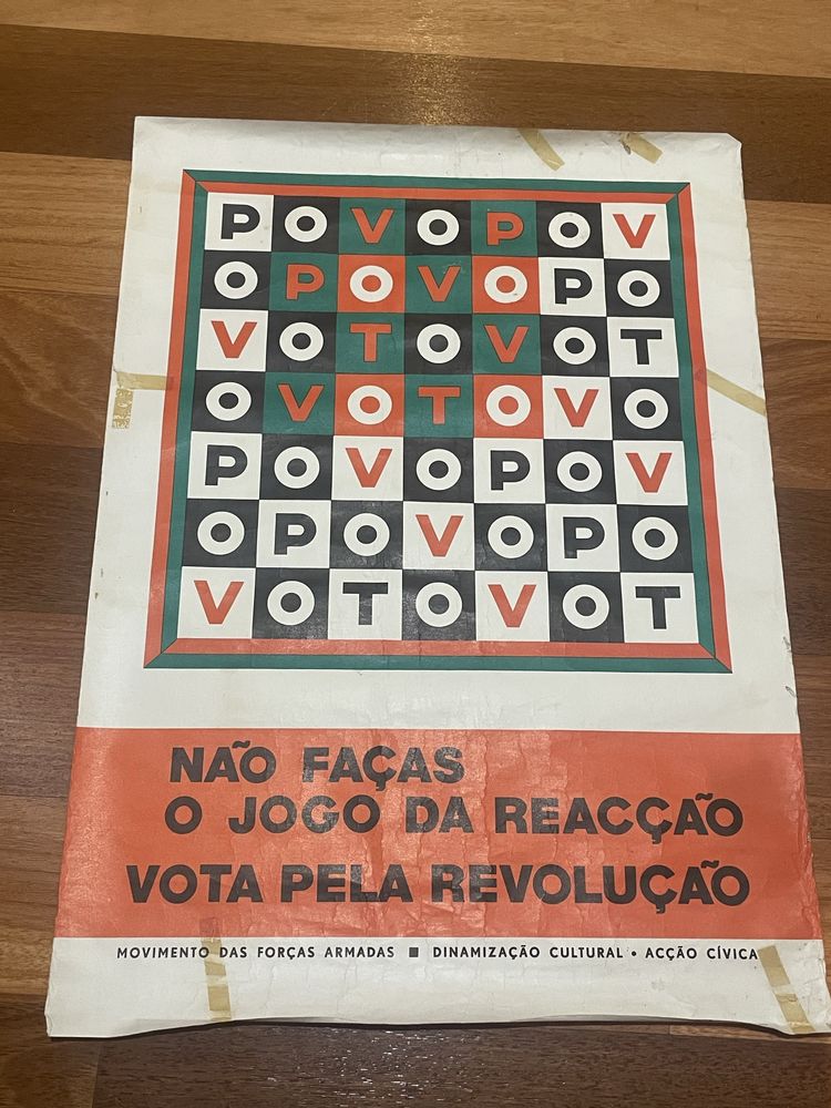 Cartaz politico antigo para eleições de 1975