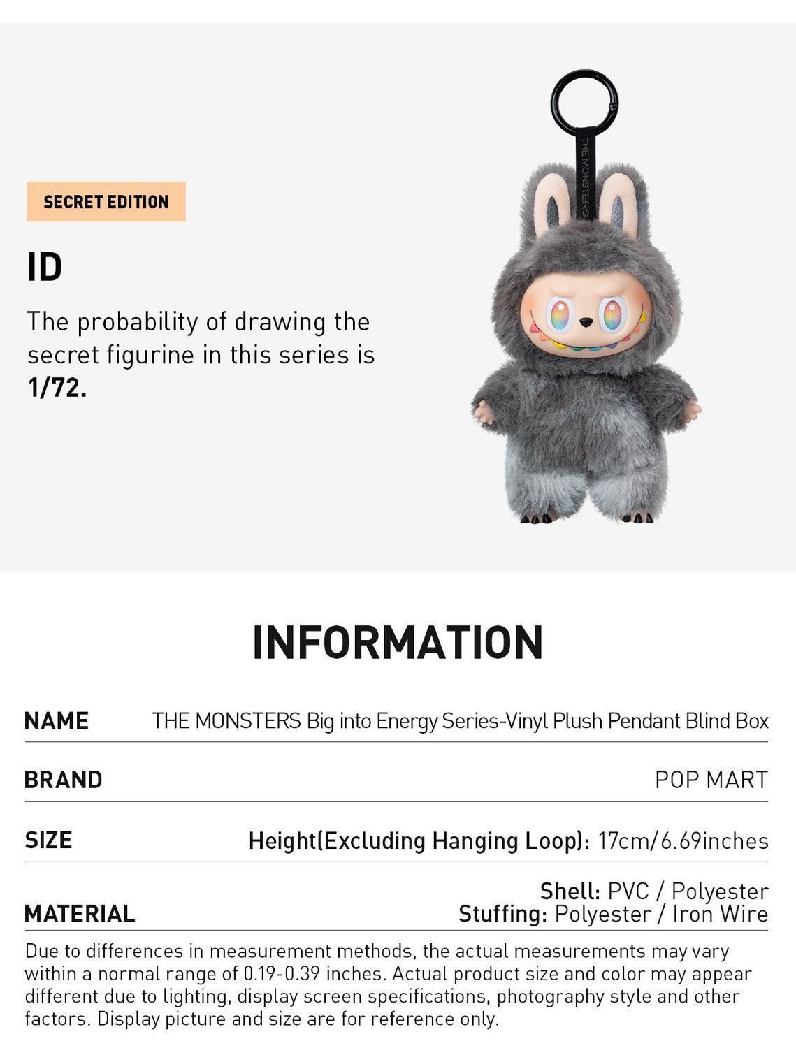 100% Оригінал! Pop Mart The Monsters Labubu Big into Energy Blind Box